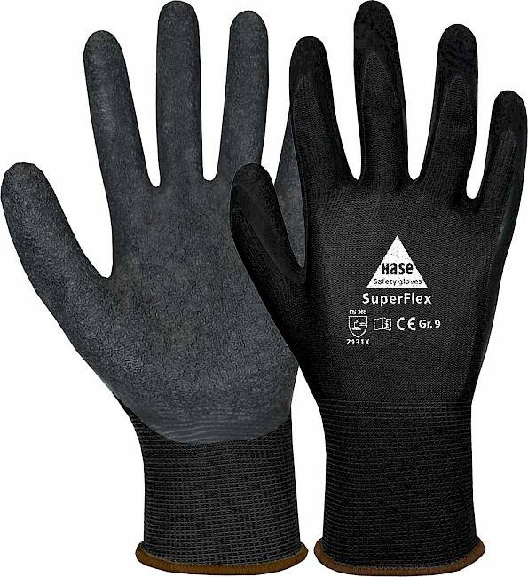 SUPERFLEX BLACK Montagehandschuh Latexschaum/Polyamid