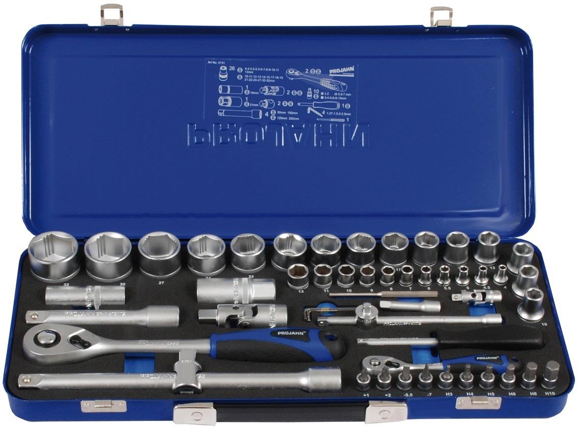Xi-on Steckschlüssel - Metallkoffer metrisch 54tlg. (1/4" + 1/2")  