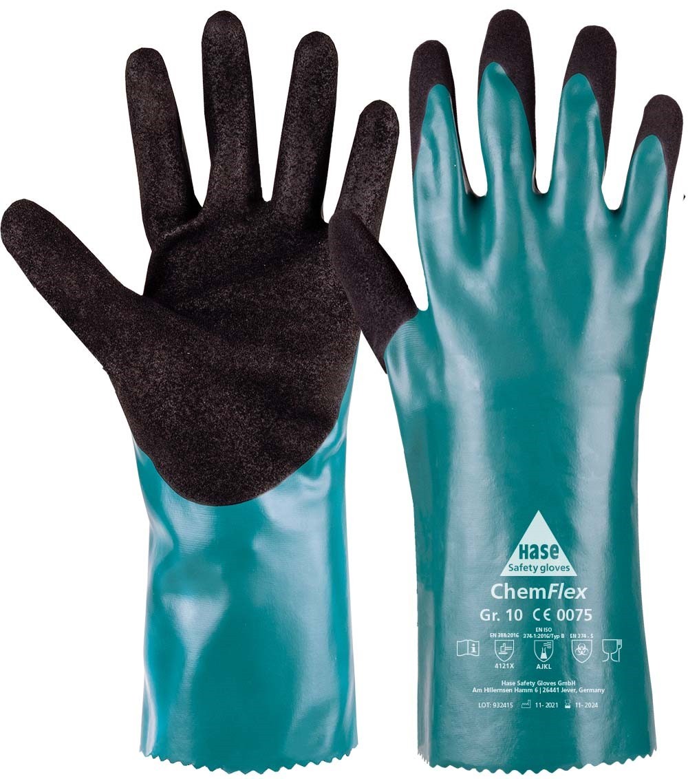 CHEMFLEX, Chemical protection glove Type B, Nylon/Nitrile Cat. III, Size 11