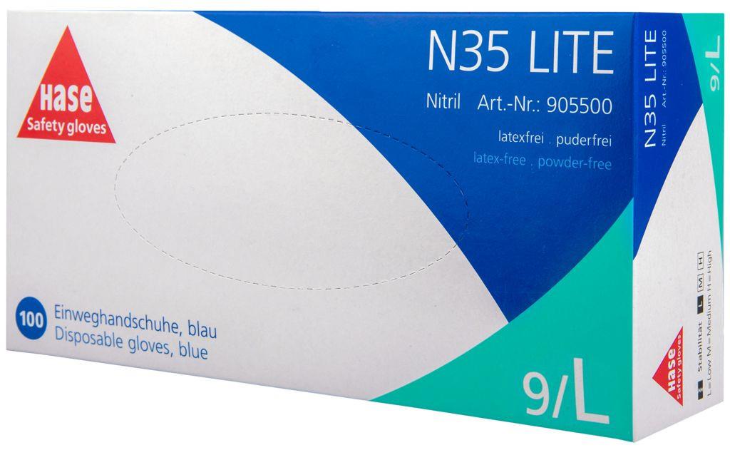 N35 Lite, Einweghandschuh aus Nitril, blau, Gr. M (07-08)