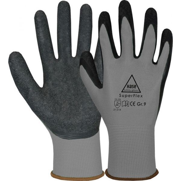SUPERFLEX GREY Montagehandschuh Latexschaum/Polyamid Gr. 07