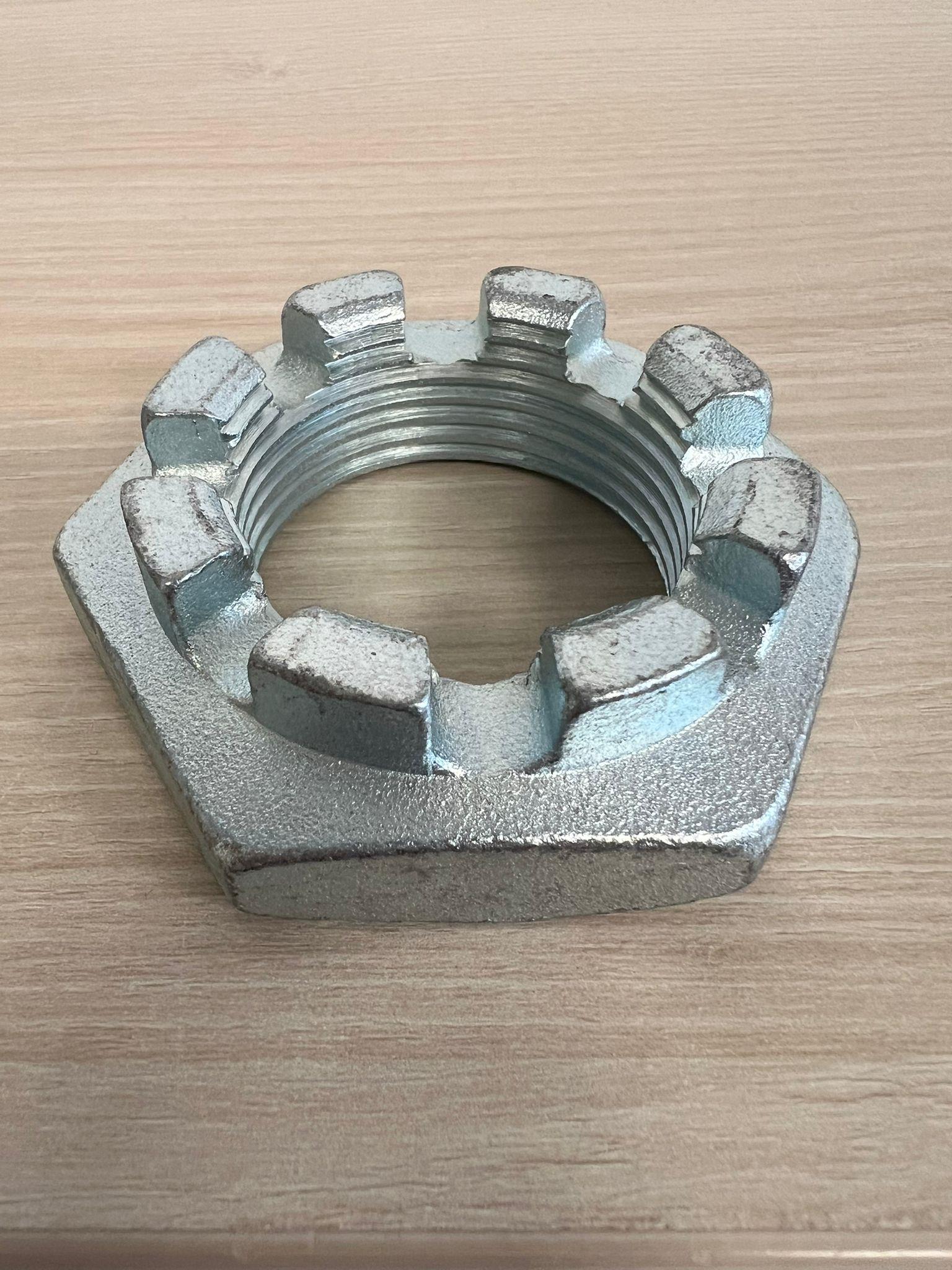 DIN 937 17 H galv. verz. M 48 x 3,0 VE = Kronenmuttern, niedrige Form mit Feingewinde