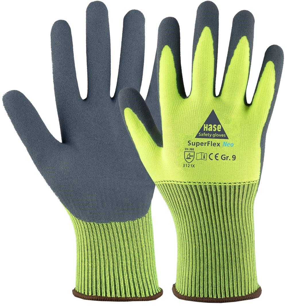 SUPERFLEX NEO, Montagehandschuh aus Polyester/ Latexschaum Kat. II, Gr. 07