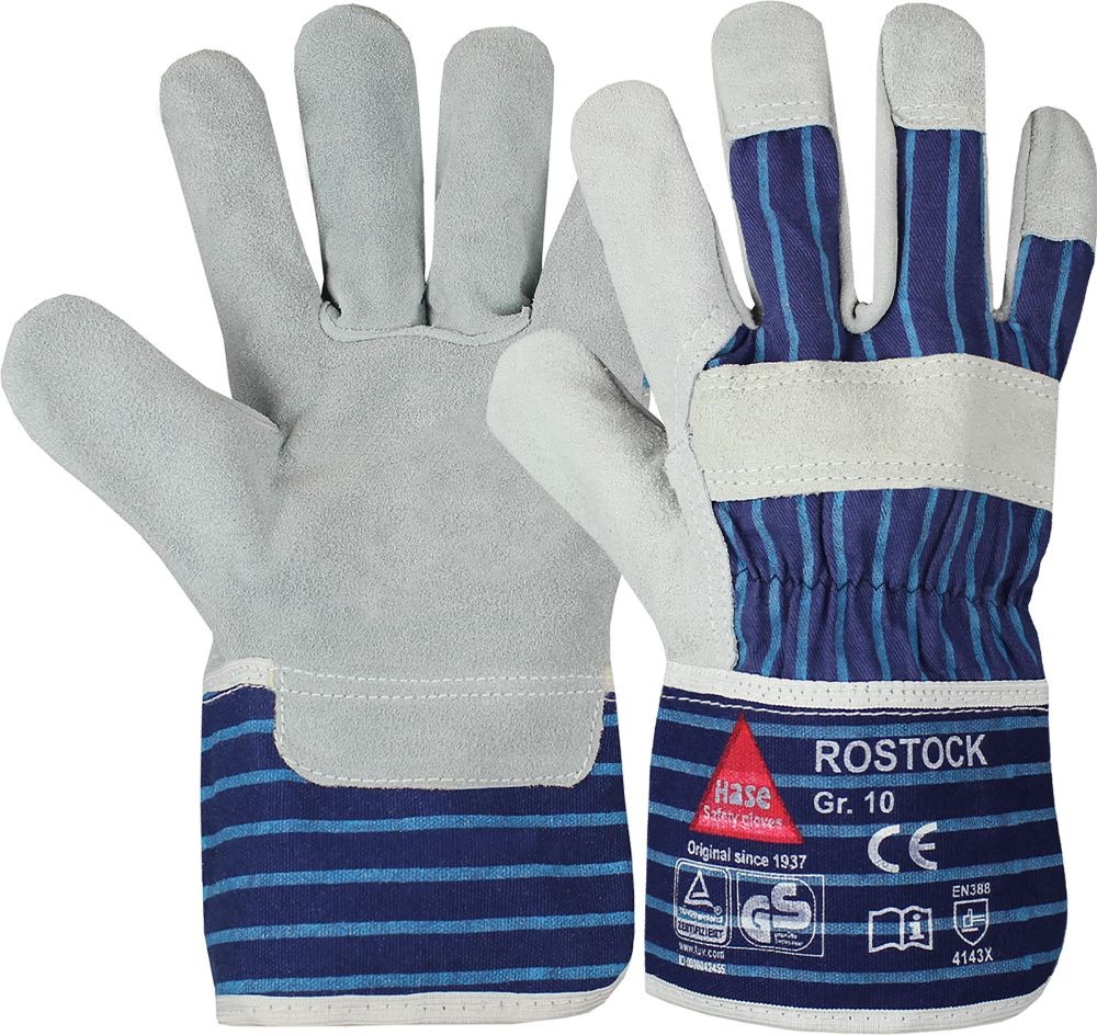 ROSTOCK Working glove Cat. II nature/blue size 06