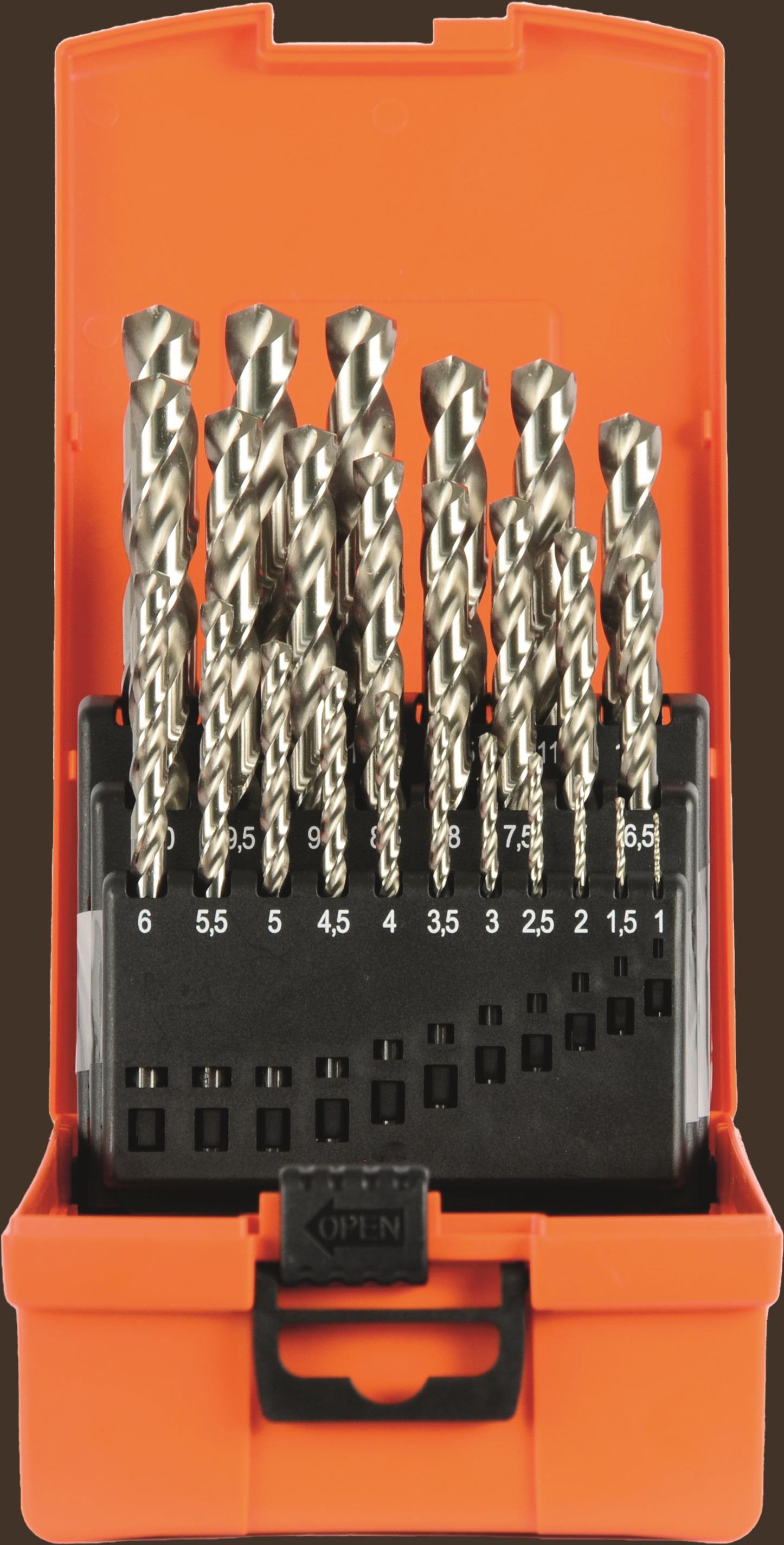 Spiralbohrer-Sets DIN 338 BASIC HSS-G 25-tlg. d= 1-13/0,5 mm steigend