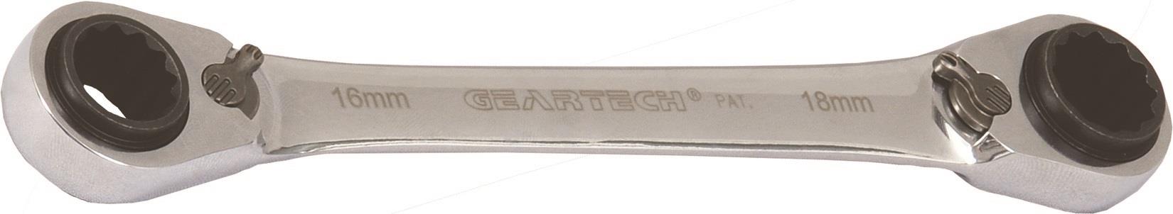Ratschen-Doppelringschlüssel GearTech 4-in-1 10x13mm - 17x19mm