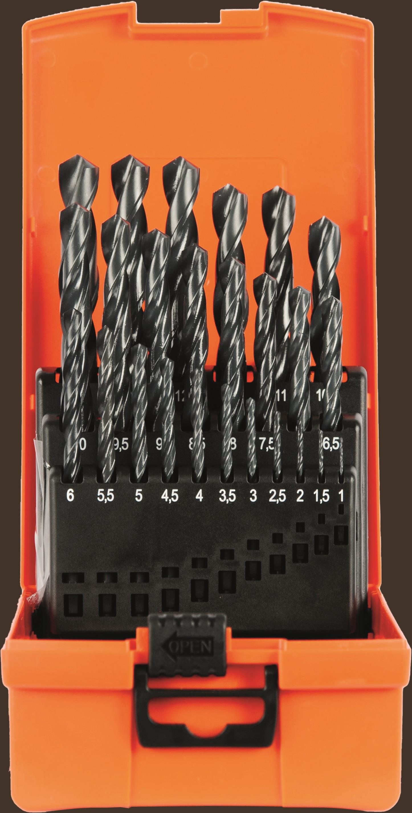 Spiralbohrer-Sets DIN 338 BASIC HSS-R 25-tlg. d= 1-13/0,5 mm steigend