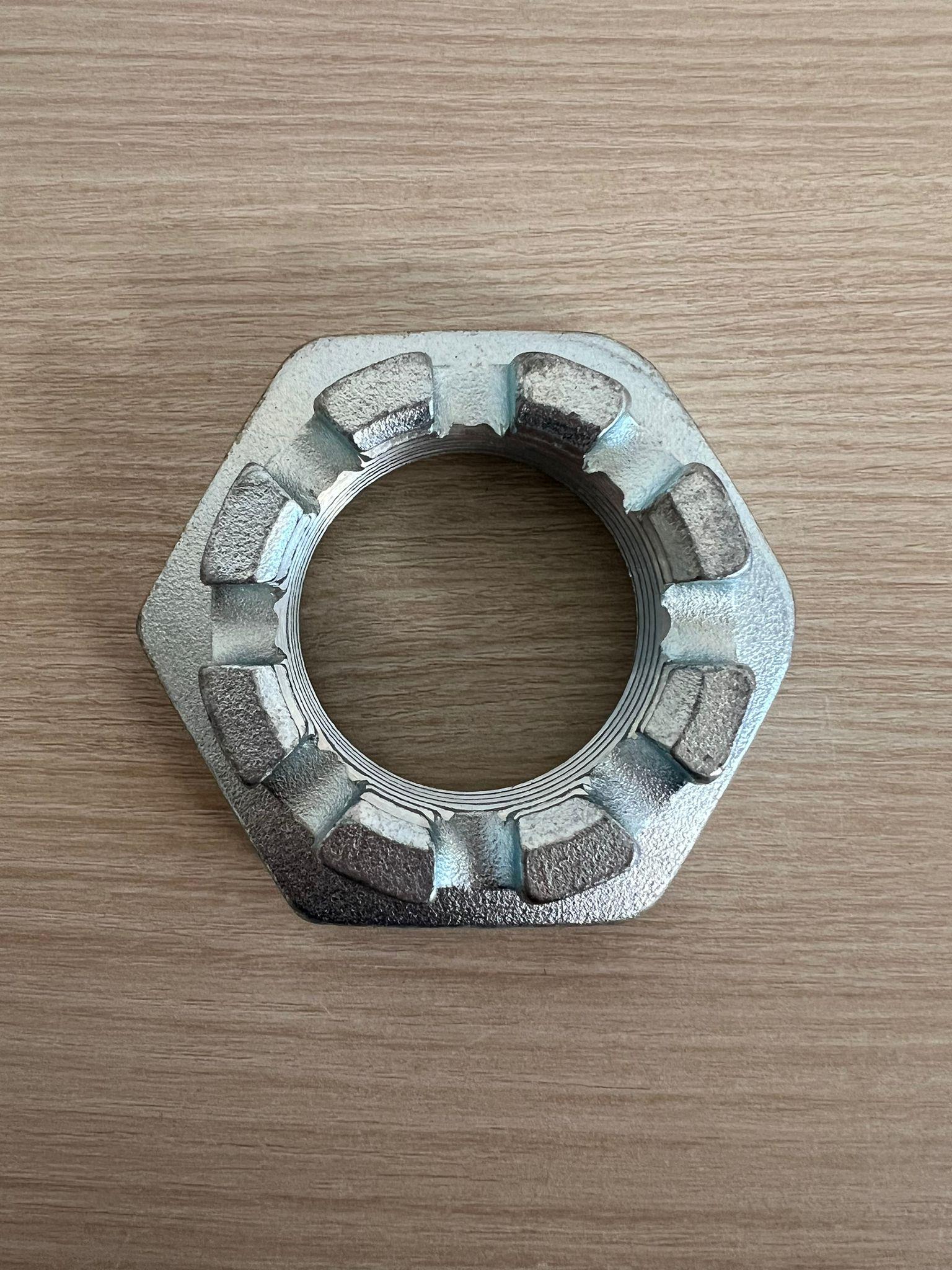 DIN 937 17 H galv. verz. M 48 x 3,0 VE = Kronenmuttern, niedrige Form mit Feingewinde