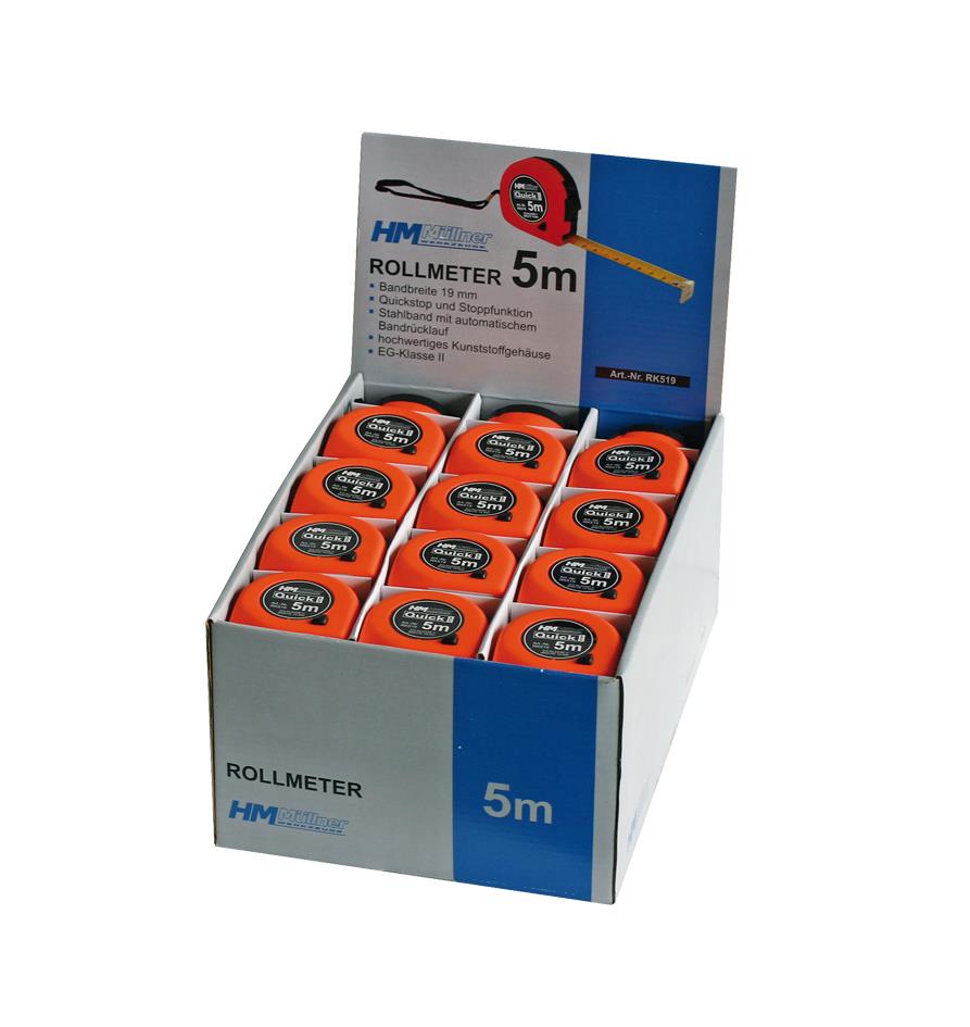 Rollmeter 5 m Stop 19 mm Softgriff