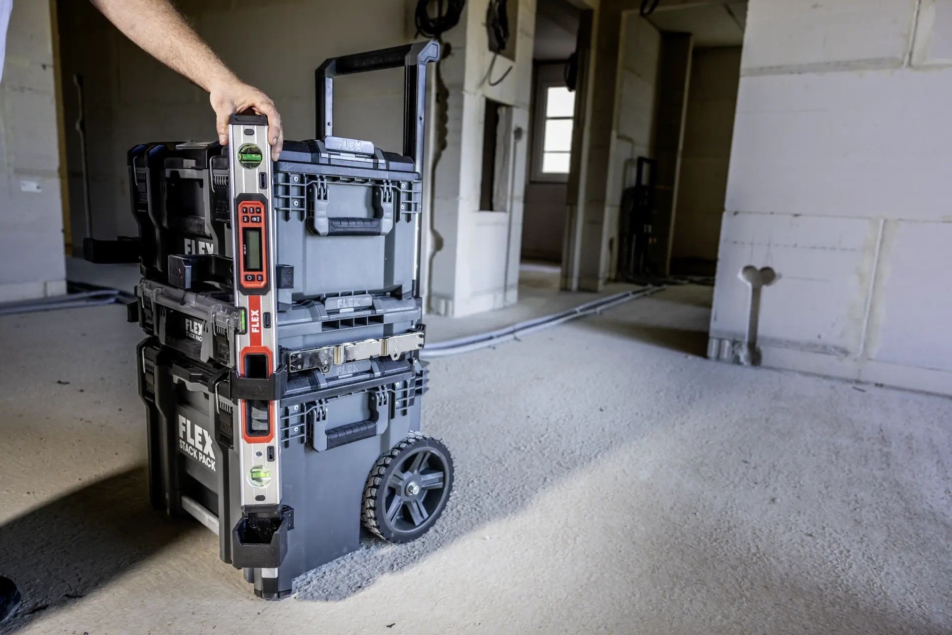 Flex TK-L SP SET-1 Transportkofferset 1 - Trolley mit abnehmbarem Teleskopgriff