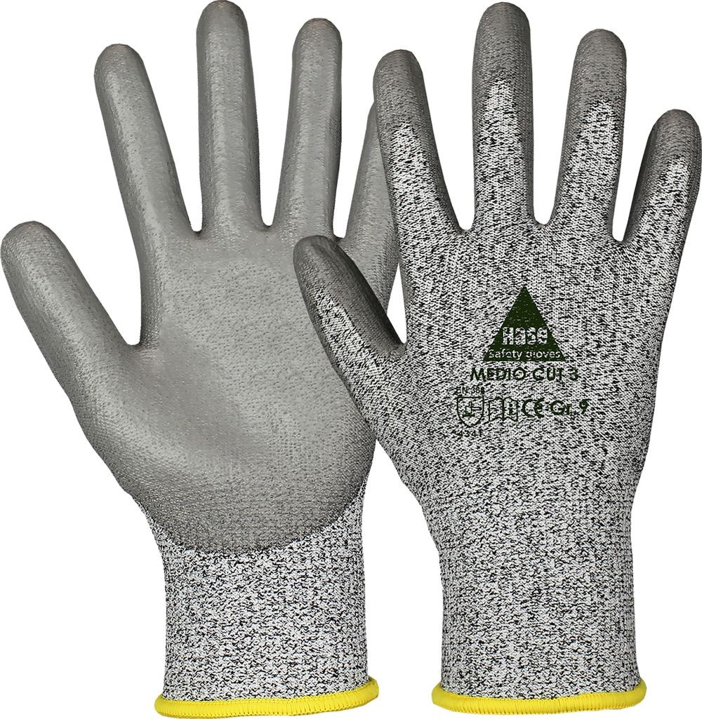 MEDIO CUT 3 Schnittschutz-Arbeitshandschuh Kat II grau Gr. 11
