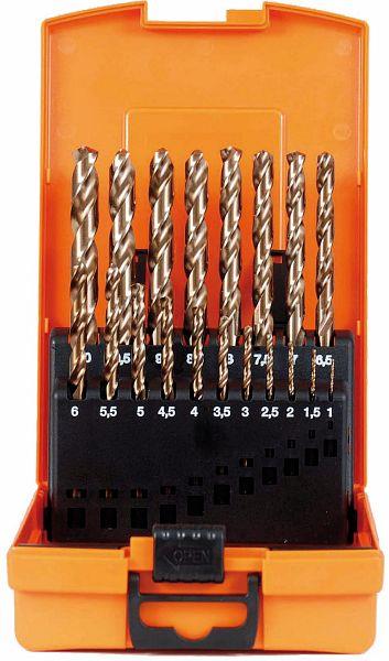 Spiralbohrer-Sets DIN 338 BASIC HSS-Co 5% 19-tlg. d= 1-10/0,5 mm steigend