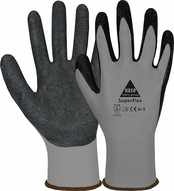 SUPERFLEX GREY Montagehandschuh Latexschaum/Polyamid 
